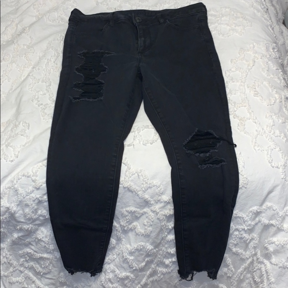 aeo black high rise jeggings